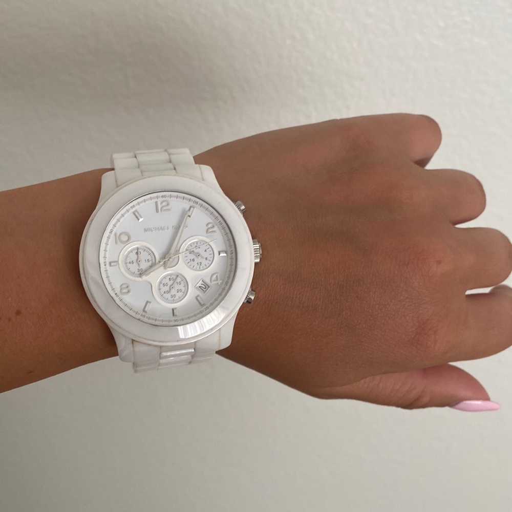 White Enamel Michael Kors Watch